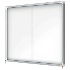 Nobo Premium Plus Vitrine Magnétique Porte Coulissante 15xA4 - 1140x970mm - Surface Magnétique - Blanc