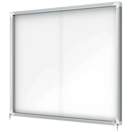 Nobo Premium Plus Vitrine Magnétique Porte Coulissante 15xA4 - 1140x970mm - Surface Magnétique - Blanc