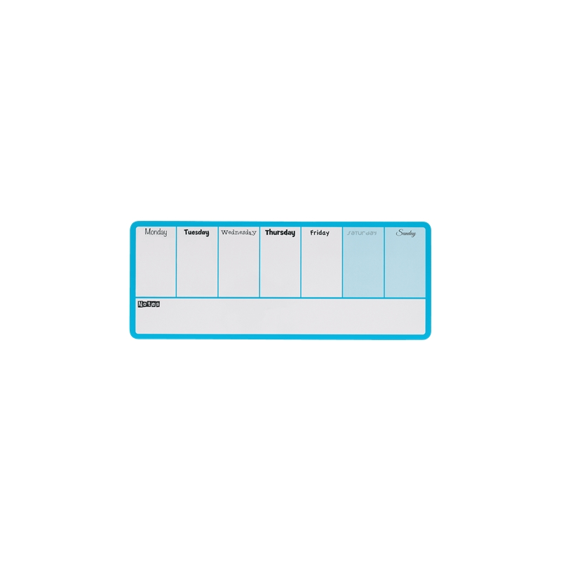 Tableau blanc hebdomadaire magnétique Nobo Mini 360 x 140 mm - Pastilles adhésives et aimants pour montage - Comprend un marqueu