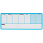 Tableau blanc hebdomadaire magnétique Nobo Mini 360 x 140 mm - Pastilles adhésives et aimants pour montage - Comprend un marqueu