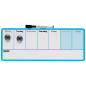 Tableau blanc hebdomadaire magnétique Nobo Mini 360 x 140 mm - Pastilles adhésives et aimants pour montage - Comprend un marqueu