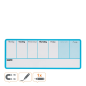 Tableau blanc hebdomadaire magnétique Nobo Mini 360 x 140 mm - Pastilles adhésives et aimants pour montage - Comprend un marqueu