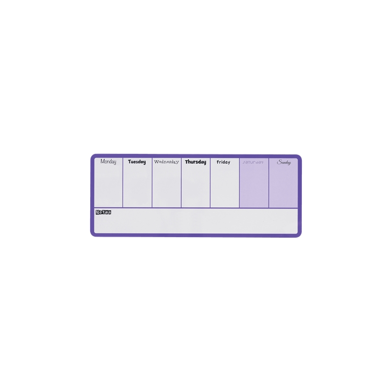 Tableau blanc hebdomadaire magnétique Nobo Mini 360 x 140 mm - Pastilles adhésives et aimants pour montage - Comprend un marqueu