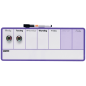 Tableau blanc hebdomadaire magnétique Nobo Mini 360 x 140 mm - Pastilles adhésives et aimants pour montage - Comprend un marqueu