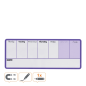 Tableau blanc hebdomadaire magnétique Nobo Mini 360 x 140 mm - Pastilles adhésives et aimants pour montage - Comprend un marqueu