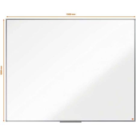 Nobo Essence Melamine Whiteboard 1500x1200mm - Cadre en aluminium anodisé - Plateau pour marqueurs - Couleur blanche