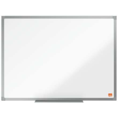 Nobo Essence Melamine Whiteboard 600x450mm - Cadre en aluminium anodisé - Plateau pour marqueurs - Couleur blanche