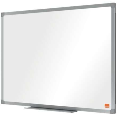 Nobo Essence Melamine Whiteboard 600x450mm - Cadre en aluminium anodisé - Plateau pour marqueurs - Couleur blanche