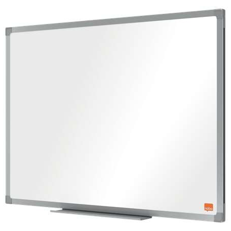 Nobo Essence Melamine Whiteboard 600x450mm - Cadre en aluminium anodisé - Plateau pour marqueurs - Couleur blanche