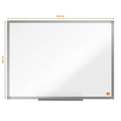 Nobo Essence Melamine Whiteboard 600x450mm - Cadre en aluminium anodisé - Plateau pour marqueurs - Couleur blanche