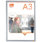 Nobo Porte-affiche A3 avec cadre à clip en aluminium - Cadre anodisé élégant - Mécanisme de clip à encliqueter - Surface d'affic