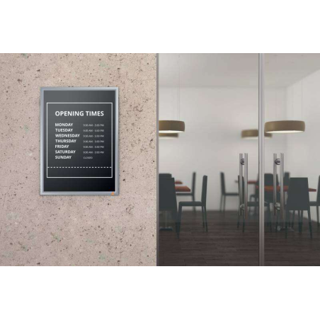 Nobo Clip Porte Affiche Aluminium A4 - Cadre Anodisé - Changement Rapide et Facile - Blanc