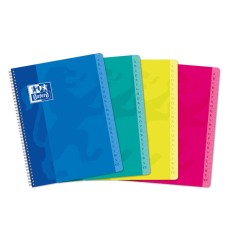 ✅ LOT de 10 Oxford Classic A5+ Carnet à spirales Couverture souple – 90 feuilles – Grille 5 x 5 – Couleur en stock