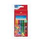 Pack de 10 crayons de couleur triangulaires avec grip Faber-Castell Colour Grip - Avec espace pour le nom - Couleurs assorties