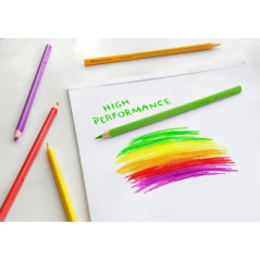 Pack de 10 crayons de couleur triangulaires avec grip Faber-Castell Colour Grip - Avec espace pour le nom - Couleurs assorties