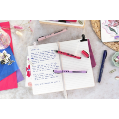 Présentoir Stabilo Worker+ Naturecolors Wildflower avec 30 stylos à encre liquide - Largeur de trait 0,5 mm - Écriture fluide et