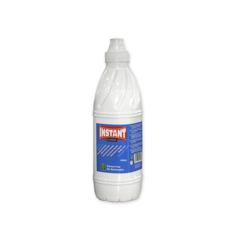 Colle blanche instantanée classique 1 000 g - Convient aux enfants et/ou à un usage domestique - Sans solvant - Blanche