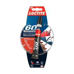 Loctite 60Sec Std Box - Adhésif Gel Transparent Repositionnable - Adhère en 60 Secondes - Adhérence Extra Forte - Idéal pour les