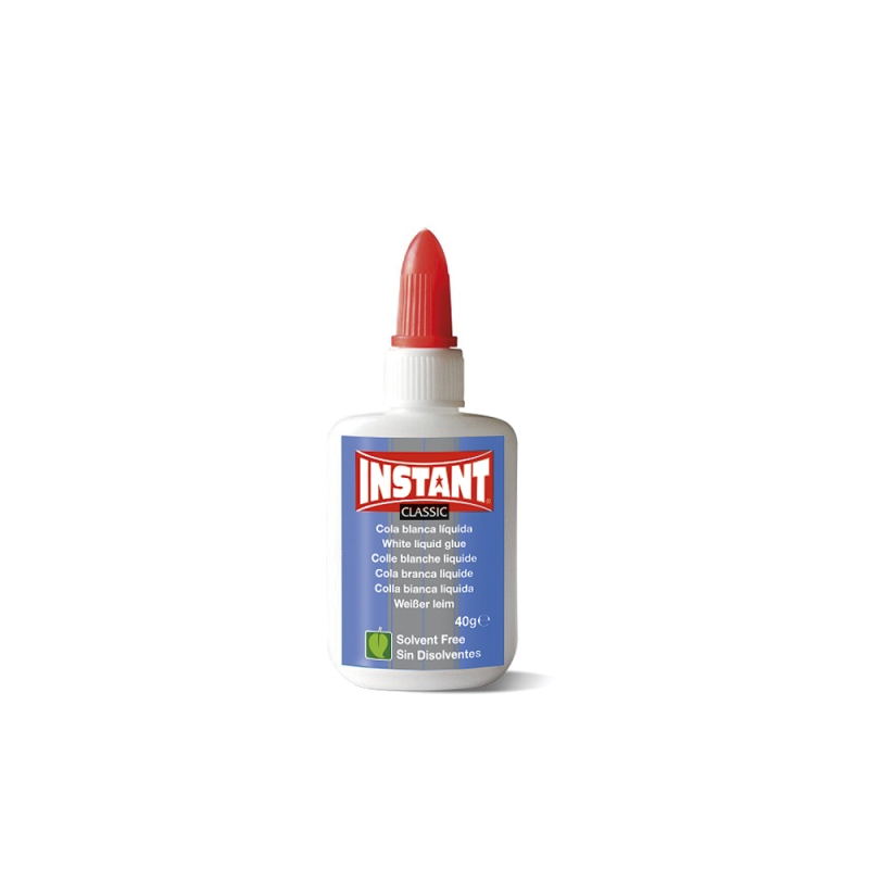 LOT de 12 Colle blanche instantanée classique 40 g - Convient aux enfants et/ou à un usage domestique - Sans solvant - Blanche