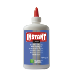 LOT de 12 Colle blanche instantanée classique 100 g - Convient aux enfants et/ou à un usage domestique - Sans solvant - Couleur