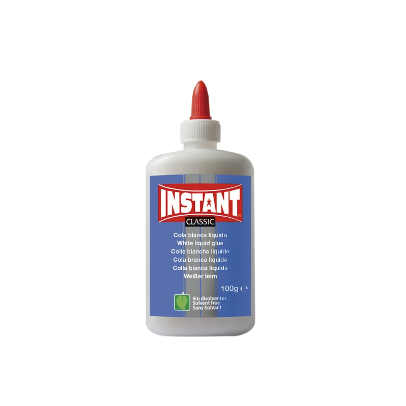 LOT de 12 Colle blanche instantanée classique 100 g - Convient aux enfants et/ou à un usage domestique - Sans solvant - Couleur