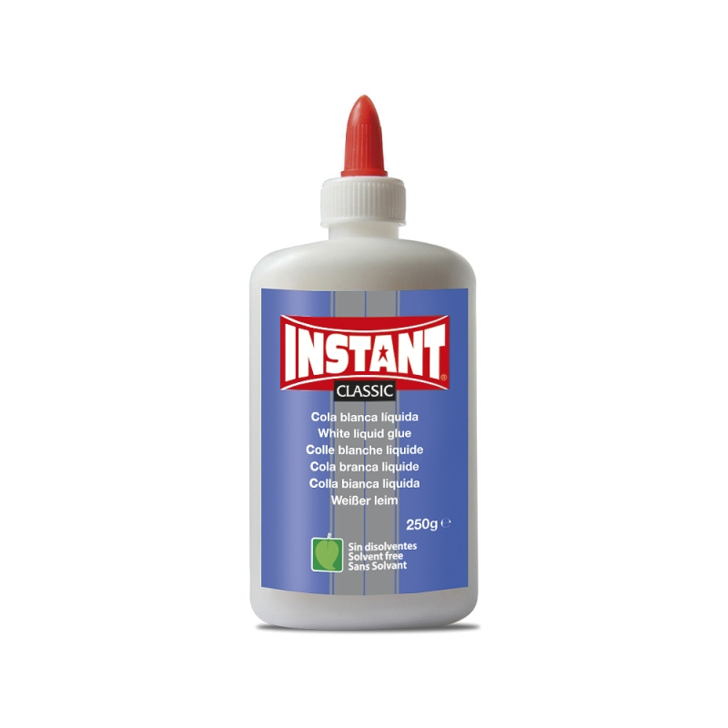 LOT de 6 Colle blanche instantanée classique 250 g - Convient aux enfants et/ou à un usage domestique - Sans solvant - Blanche