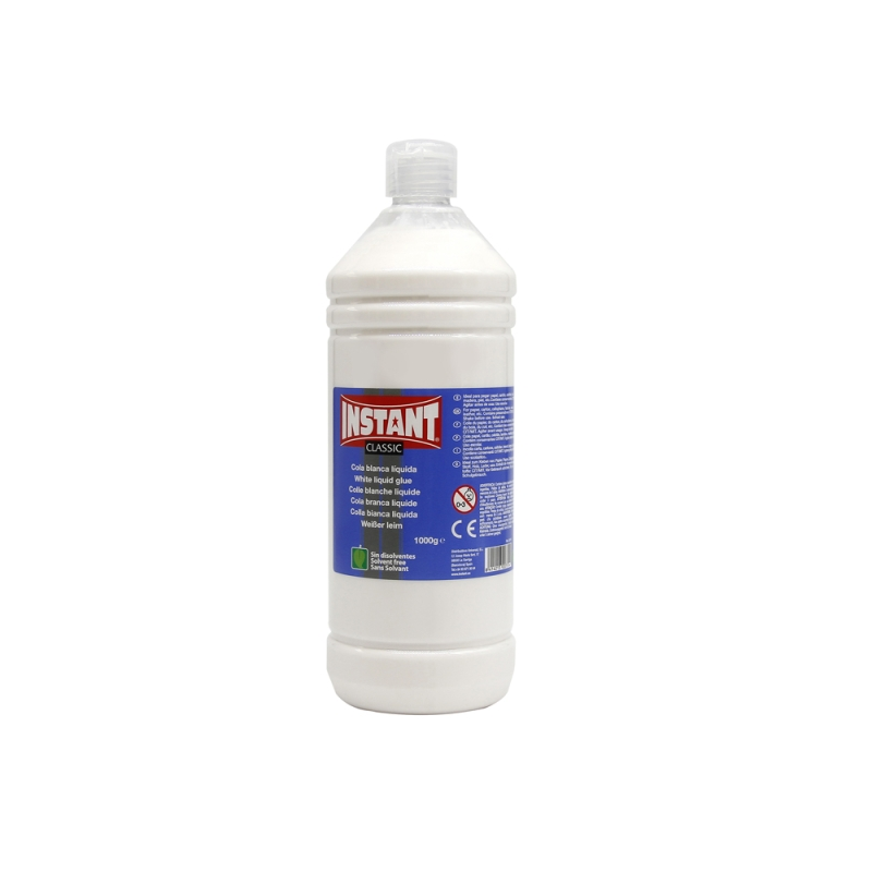 Colle blanche instantanée classique 1 000 g - Convient aux enfants et/ou à un usage domestique - Sans solvant - Blanche