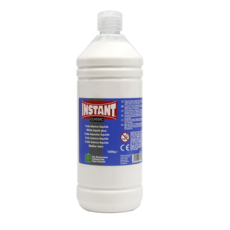 Colle blanche instantanée classique 1 000 g - Convient aux enfants et/ou à un usage domestique - Sans solvant - Blanche