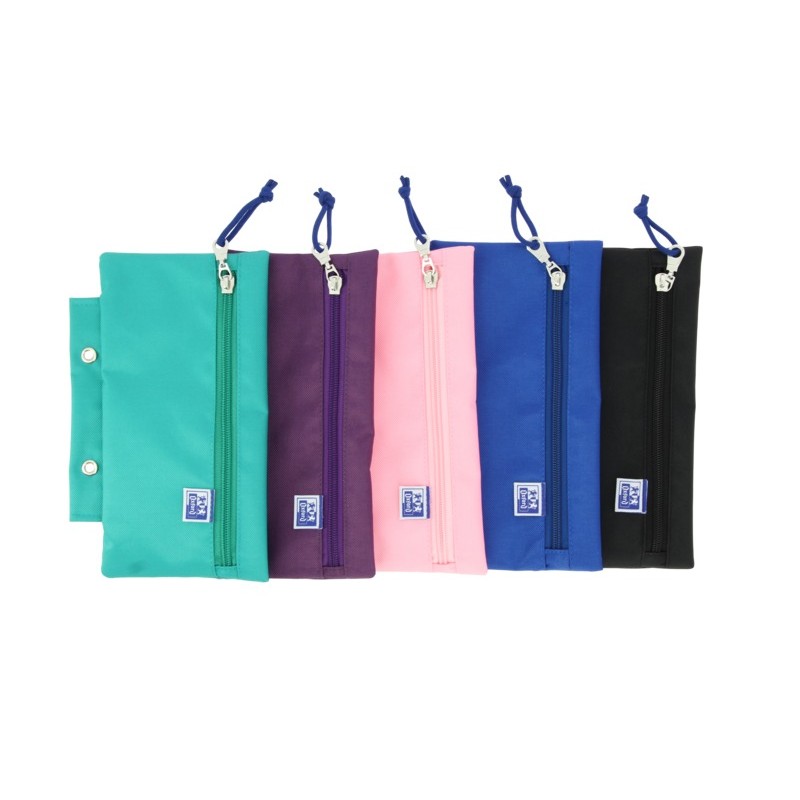 LOT de 5 Trousse Oxford Teens Europeanbinder en Polyester - Résistante et Durable - Format Compact de 22x13x1cm - Couleurs