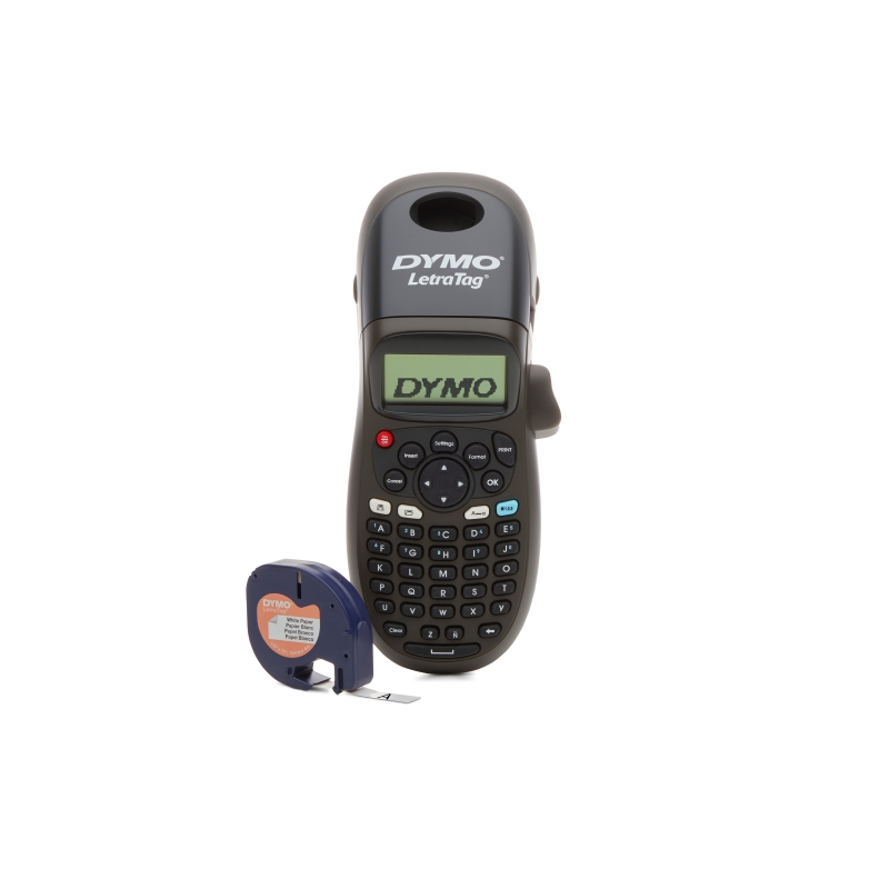 Imprimante d'étiquettes portable Dymo LetraTag LT100H - Écran LCD - Vitesse 6,8 mm/sec - Impression 2 lignes - Mémoire pour 9 ét