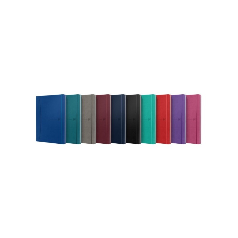 LOT de 10 Oxford Signature Cahier Cousu Couverture Extra Rigide B5 - 1 Ligne - 80 Feuilles - Couleurs Assorties