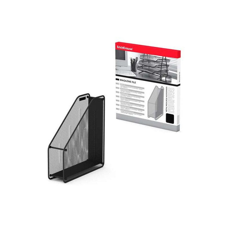 Erichkrause Compass Classic Magazine Rack - Fonctionnel, Pratique et Moderne - Acier Inoxydable - Couleur Noir