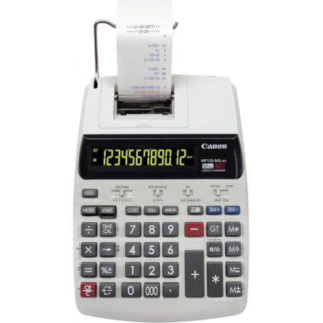 Calculatrice d'impression Canon MP120-MG-ES avec écran LCD 1 ligne à 12 chiffres - Impression noir et rouge - Conception de clav