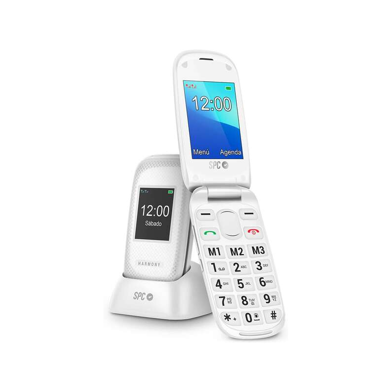 Téléphone portable SPC pour seniors avec gros boutons - Coque et boutons rétroéclairés - Bouton SOS et boutons de numérotation d