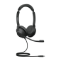 Casque Jabra Evolve 2 30 avec microphone USB-C - Suppression du bruit - Bandeau réglable - Commandes sur le casque - Couleur noi