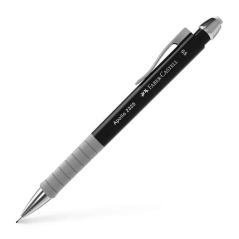LOT de 5 Crayon mécanique Faber-Castell Apollo - Course de 0,5 mm - Poignée ergonomique - Gomme intégrée - Corps noir