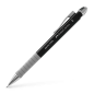 LOT de 5 Crayon mécanique Faber-Castell Apollo - Course de 0,5 mm - Poignée ergonomique - Gomme intégrée - Corps noir