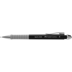 LOT de 5 Crayon mécanique Faber-Castell Apollo - Course de 0,5 mm - Poignée ergonomique - Gomme intégrée - Corps noir
