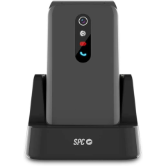 Téléphone portable SPC avec bouton SOS - Téléphone à clapet pour personnes âgées - Bouton d'urgence - Gros boutons et touches -