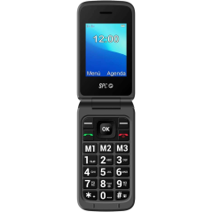 Téléphone portable SPC avec bouton SOS - Téléphone à clapet pour personnes âgées - Bouton d'urgence - Gros boutons et touches -