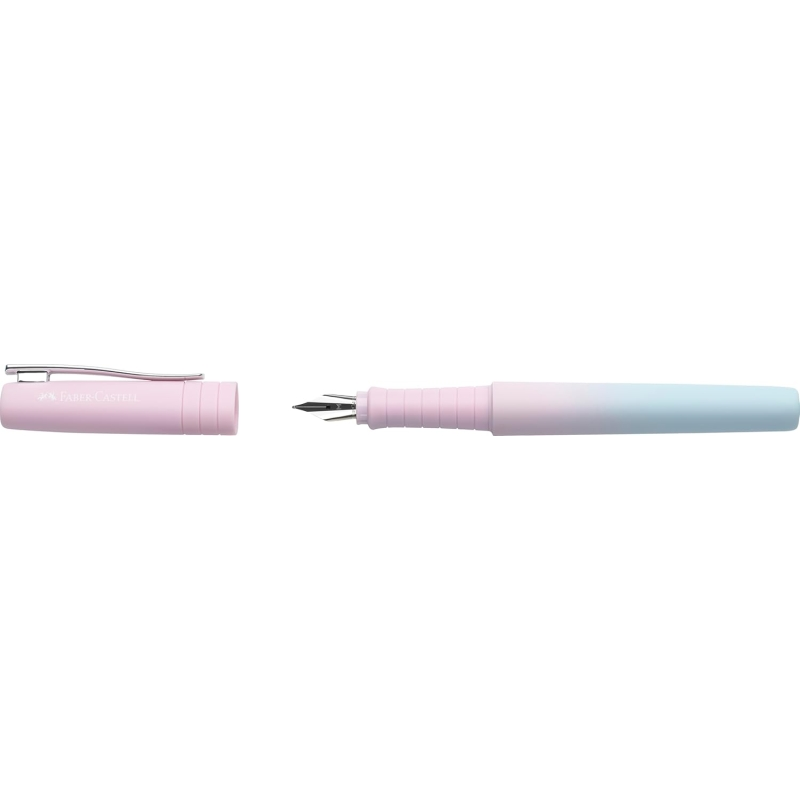 Stylo plume Faber-Castell Poly Ball Flow Edition Blushing Sky - Plume moyenne - Toucher doux - Dégradé rose/bleu