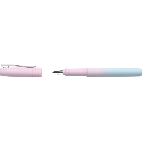 Stylo plume Faber-Castell Poly Ball Flow Edition Blushing Sky - Plume moyenne - Toucher doux - Dégradé rose/bleu