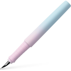 Stylo plume Faber-Castell Poly Ball Flow Edition Blushing Sky - Plume moyenne - Toucher doux - Dégradé rose/bleu