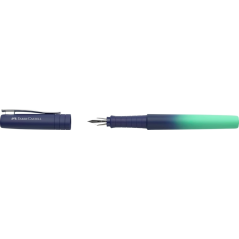 Stylo plume Faber-Castell Poly Ball Flow Edition Buzzing Blue - Plume moyenne - Toucher doux - Dégradé bleu/turquoise