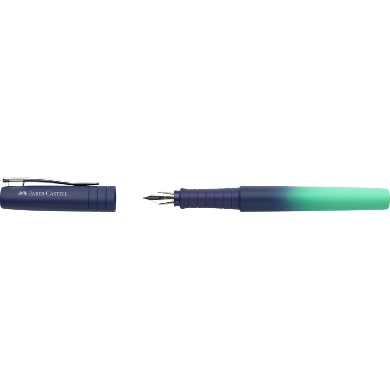 Stylo plume Faber-Castell Poly Ball Flow Edition Buzzing Blue - Plume moyenne - Toucher doux - Dégradé bleu/turquoise
