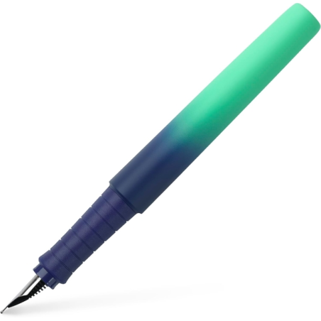 Stylo plume Faber-Castell Poly Ball Flow Edition Buzzing Blue - Plume moyenne - Toucher doux - Dégradé bleu/turquoise