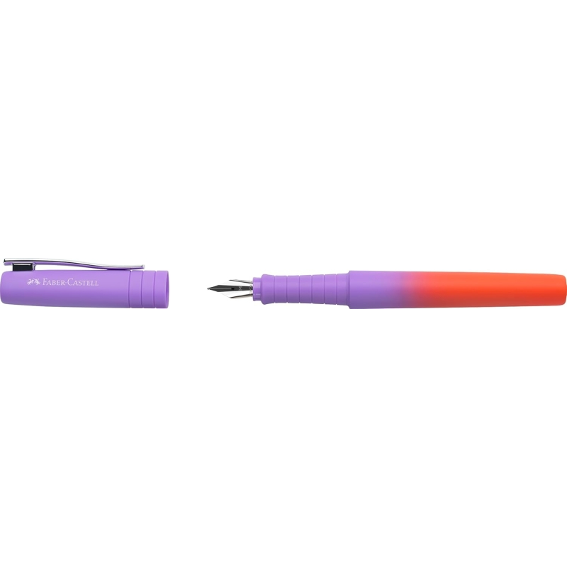 Stylo plume Faber-Castell Poly Ball Flow Edition Punchy Melon - Plume moyenne - Toucher doux - Dégradé lilas/rouge