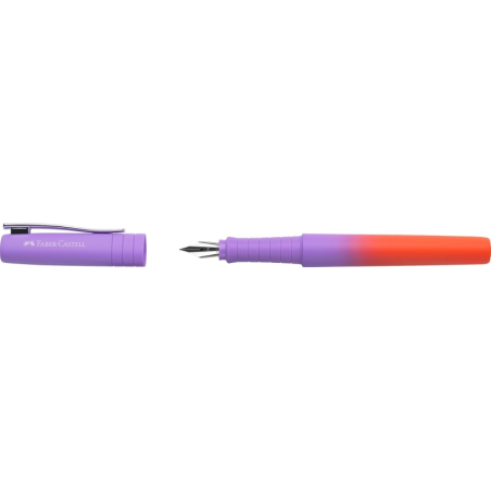 Stylo plume Faber-Castell Poly Ball Flow Edition Punchy Melon - Plume moyenne - Toucher doux - Dégradé lilas/rouge