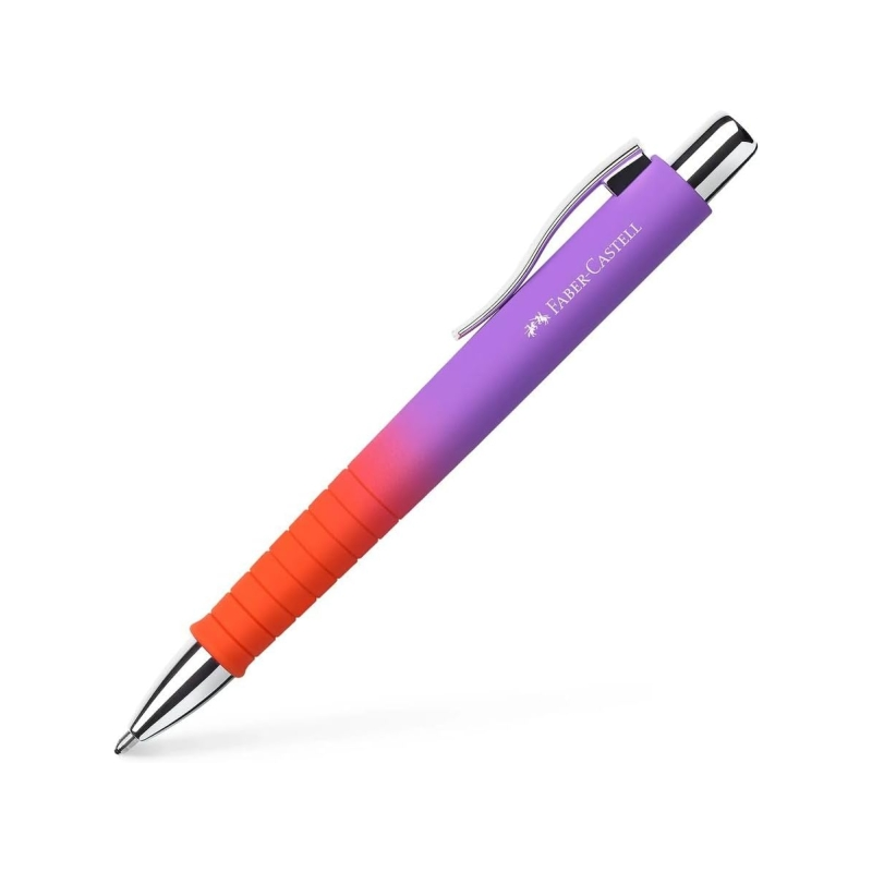 LOT de 5 Stylo bille rétractable Faber-Castell Poly Ball Flow Edition Punchy Melon XB - Forme triangulaire ergonomique - Toucher