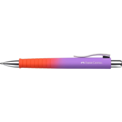 LOT de 5 Stylo bille rétractable Faber-Castell Poly Ball Flow Edition Punchy Melon XB - Forme triangulaire ergonomique - Toucher